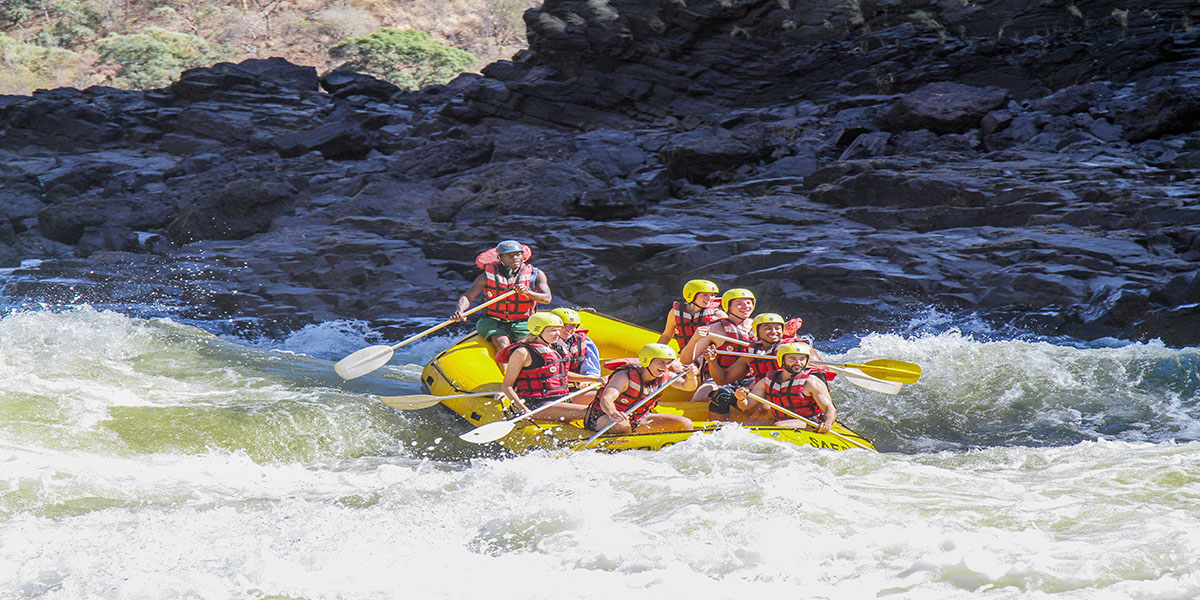 White water rafting on the Zambezi River